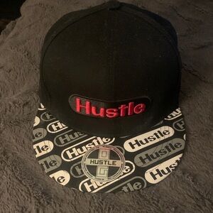 Hustler Hollywood Black Hat with Red Hustle Logo